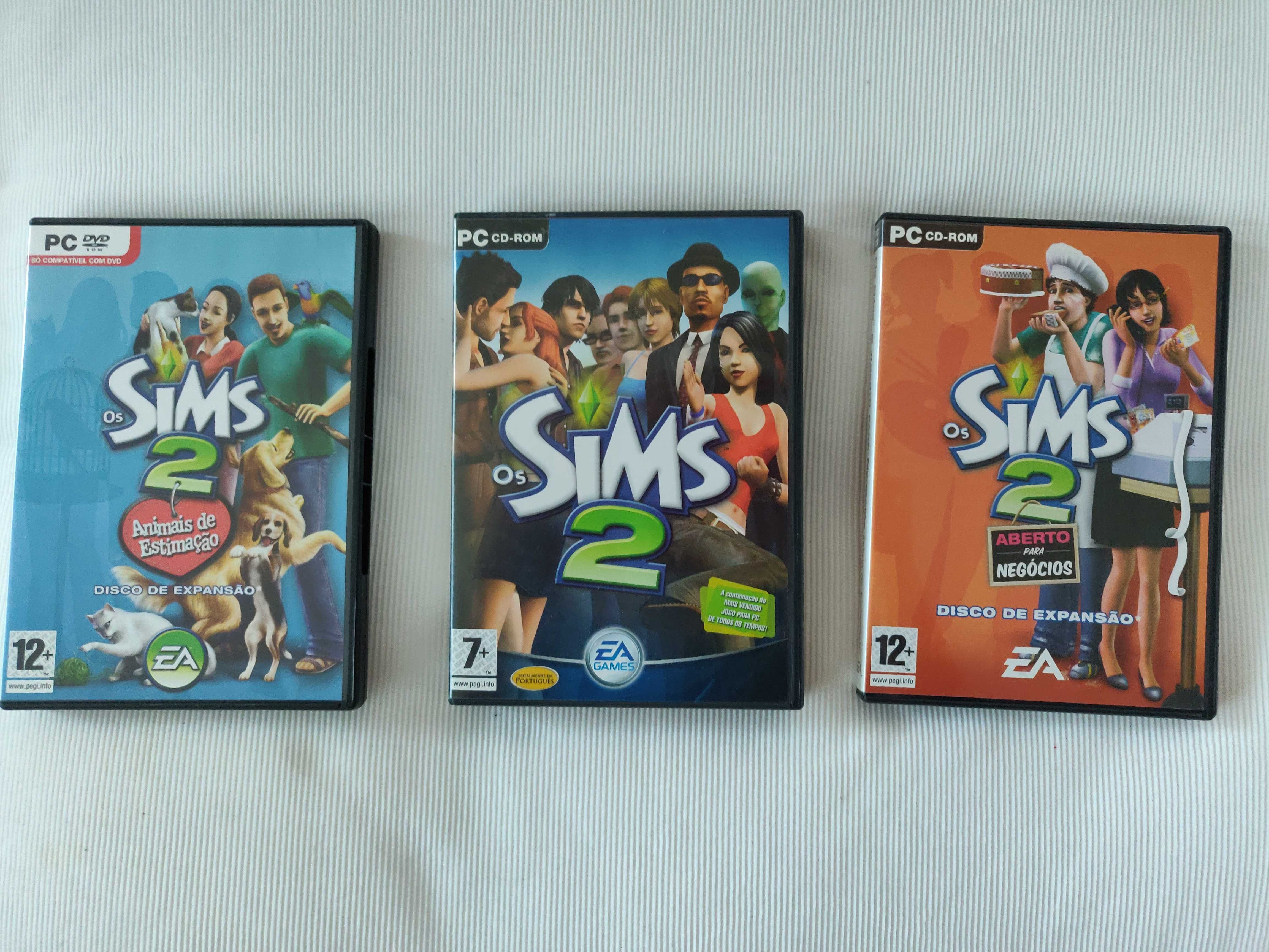 Pack com 3 jogos dos Sims 2 para o PC