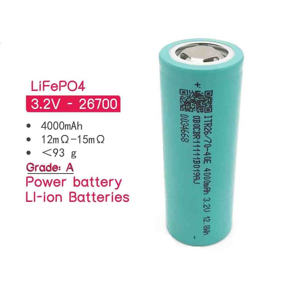 Литий-железо-фосфатный аккумулятор 26700 3,2V 4000mAh LIFEPO4 2023