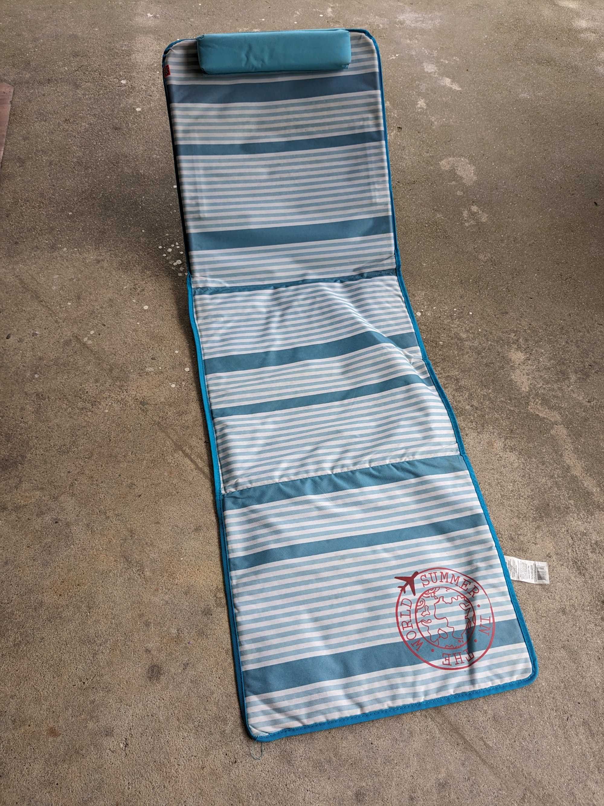 Tapete praia dobrável com encosto reclinável