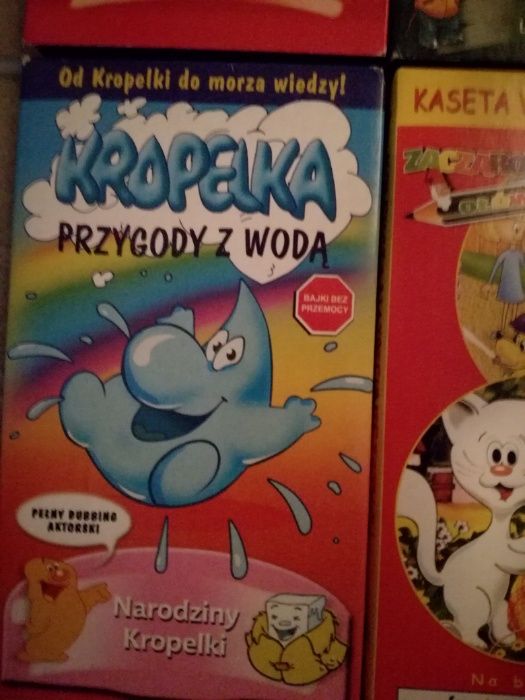 Kropelka, Eckhart, Tabaluga, Bajki bez przemocy, kasety VHS