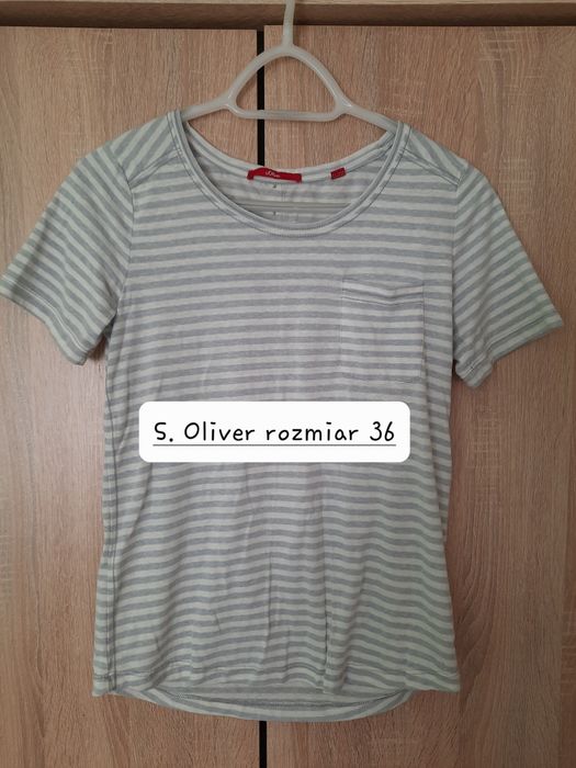 Bawełniany t-shirt S. Oliver w biało szare paski