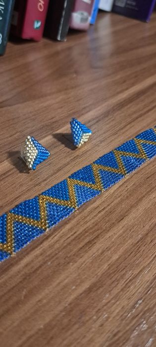 Набір браслет сережки з японського бісеру