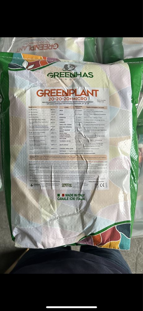 Greenplant 10kg 20-20-20 NPK 3Ha  odzywka dolistna