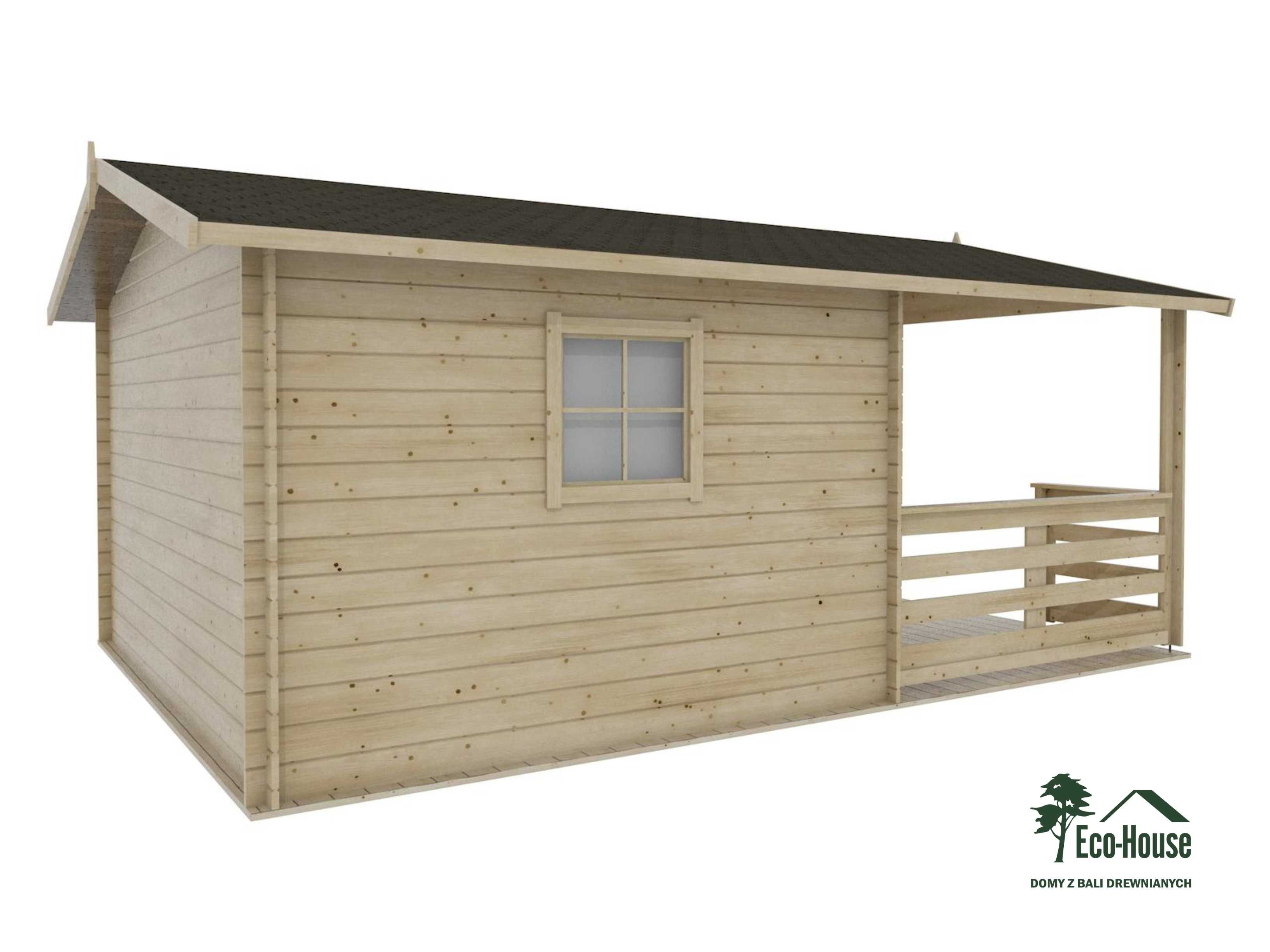 Drewniany Domek Ogrodowy 30 m2 z Tarasem 250x400 - Dalia