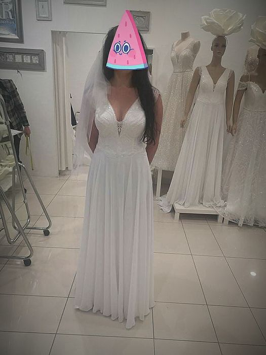 Suknia Slubna-boho   rozmiar 38 ivory