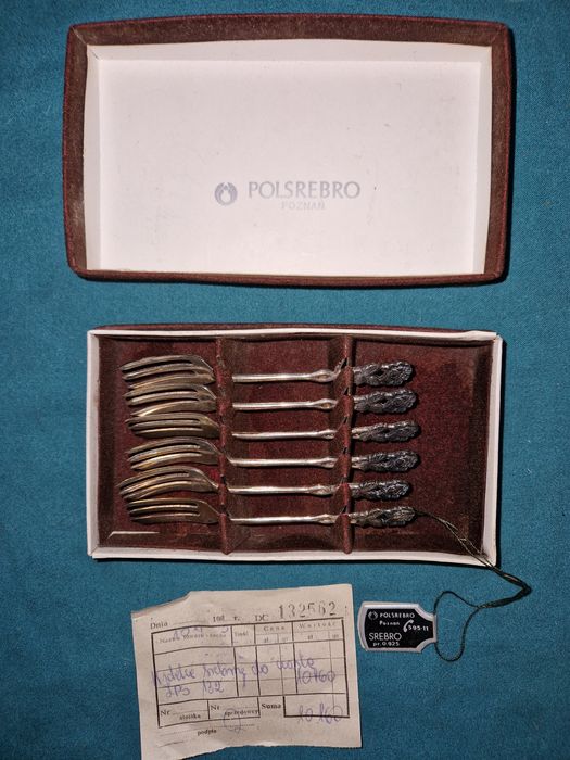 Widelczyki do ciasta srebro Vintage nowe