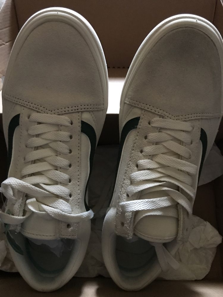 Vans оригинал белые кожа ткань 26.5 см