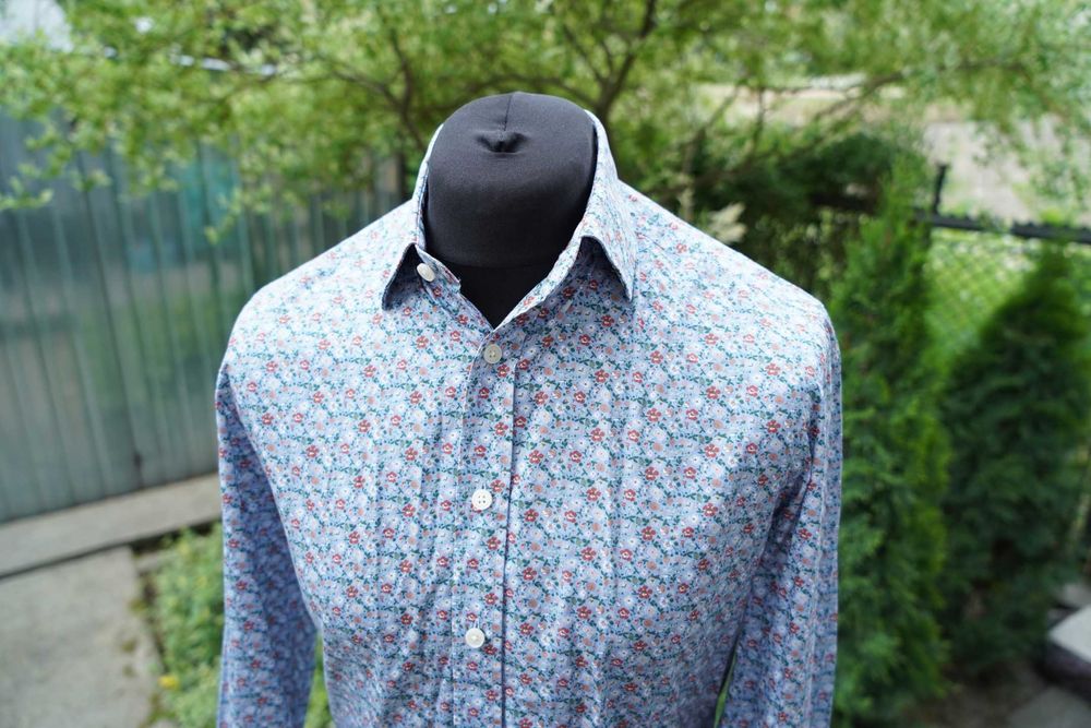 Hackett London męska bawełniana koszula w kwiaty M Slim