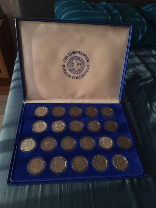 Komplet Eisenhower dolar srebro Usa, dollar rzadki