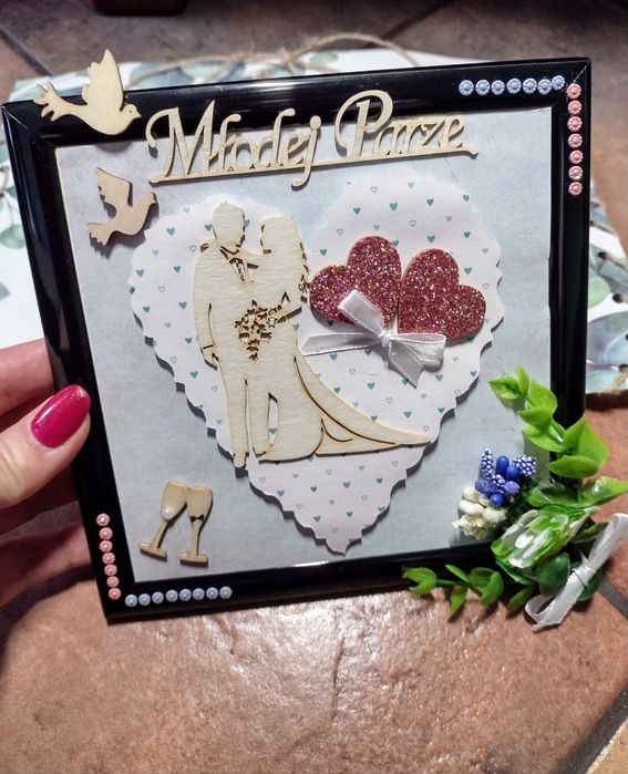 Obrazek pamiątka ślubna 3d