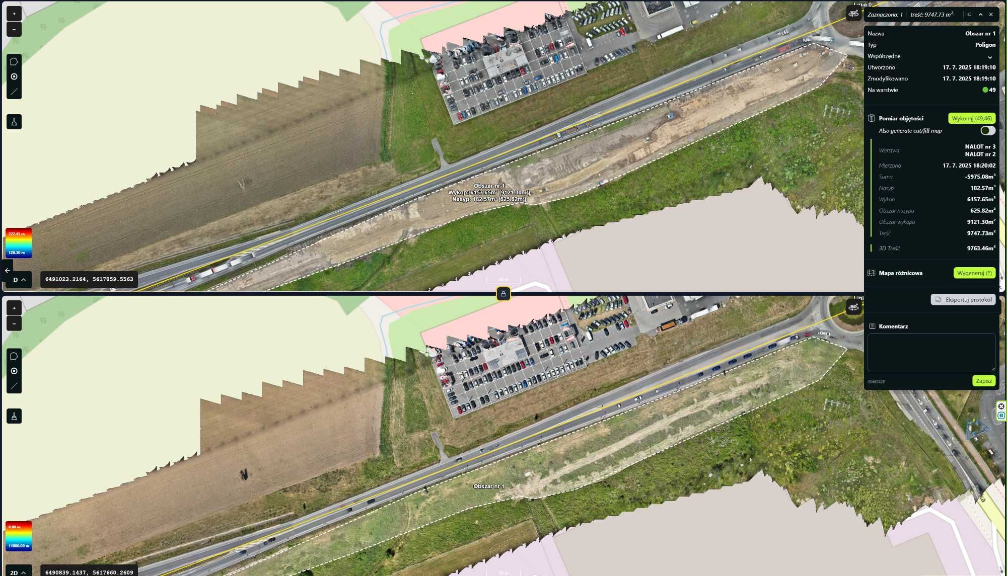 Zdjęcia z drona – pomiary terenu, modele 3D, postępy budowy