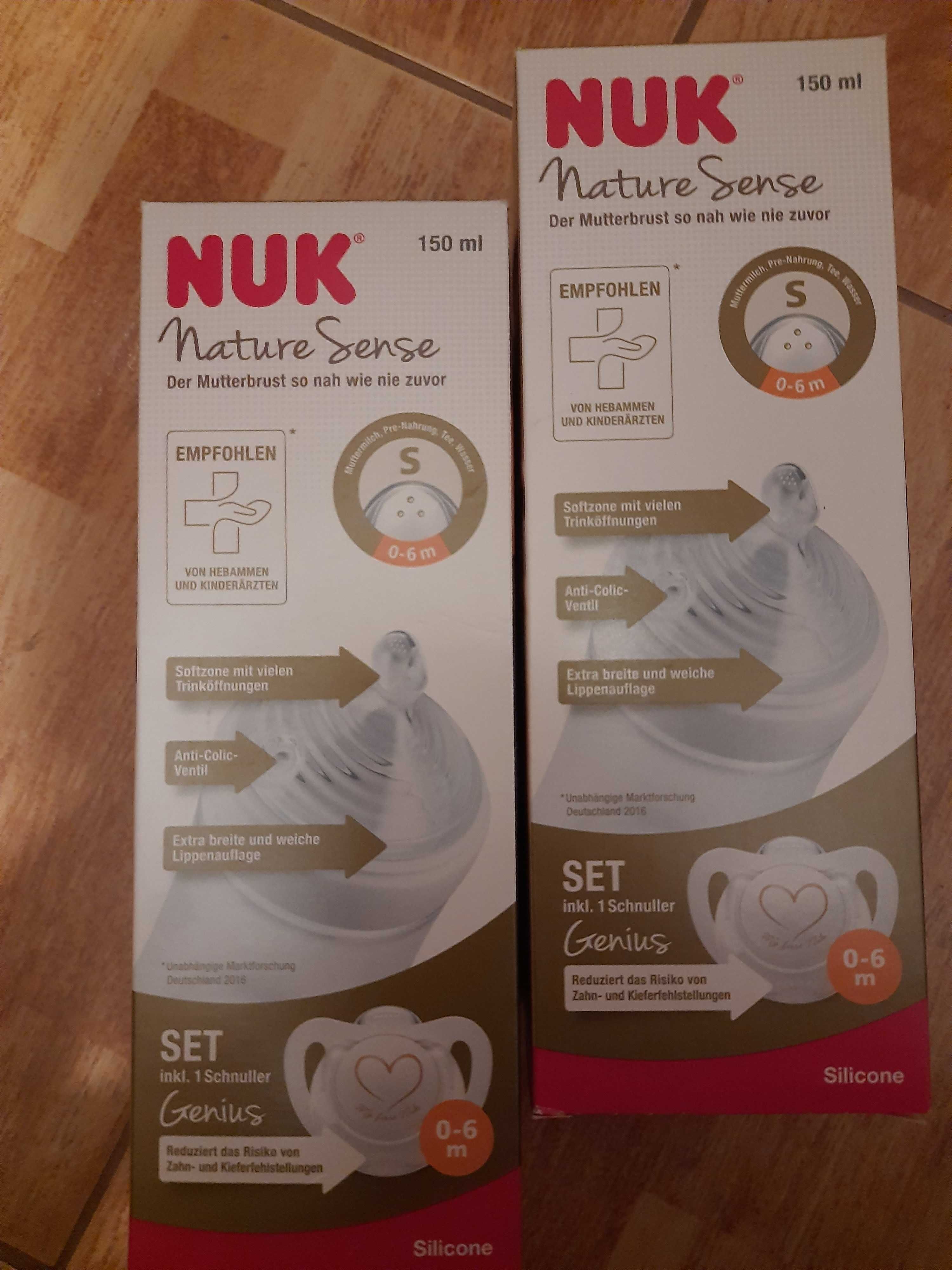 butelka NUK nature sense 0-6 miesięcy, smoczek gratis