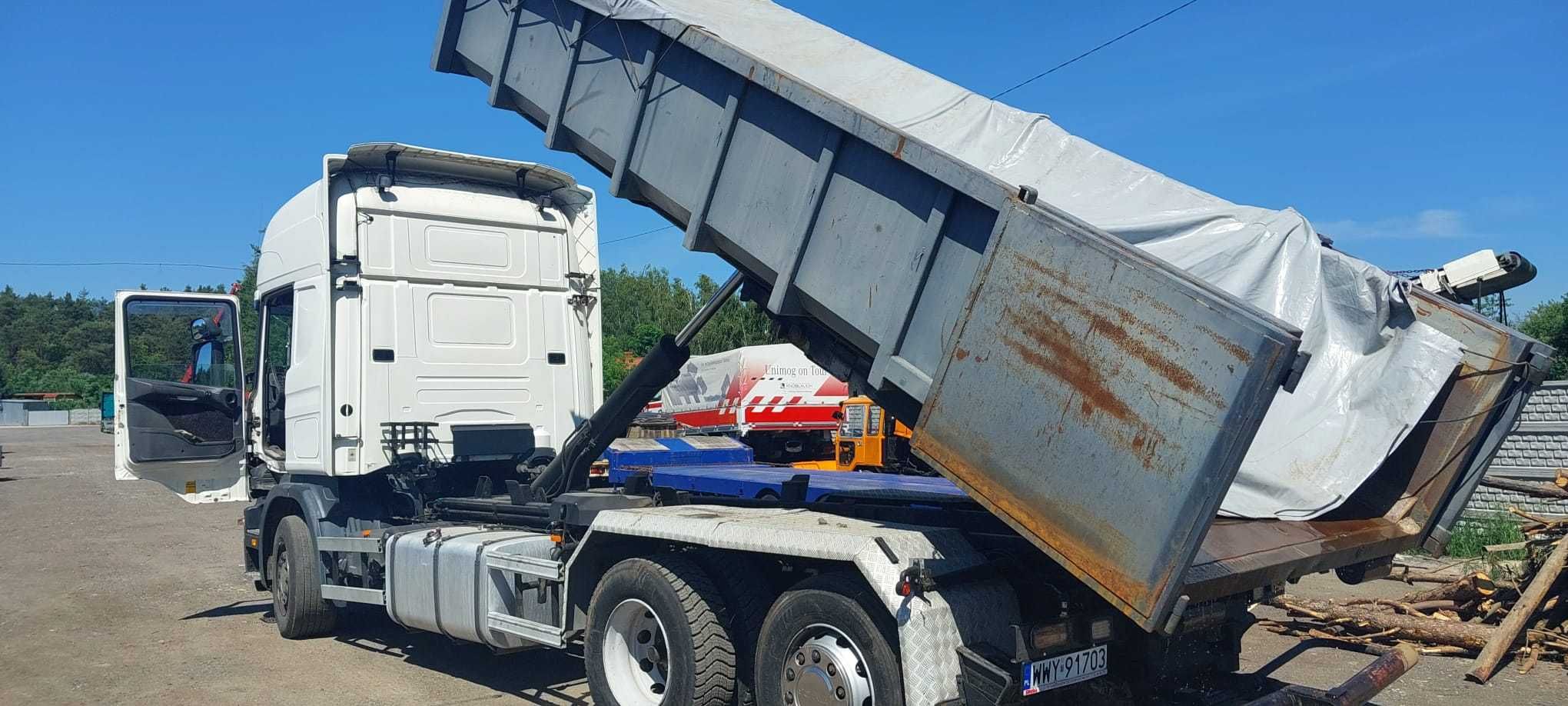 scania R420 6x2 hakowiec +kontener