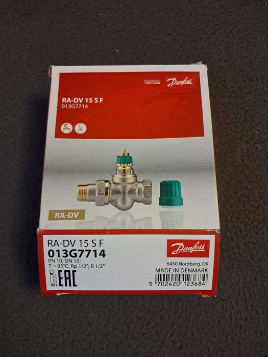 Danfoss RA-DV Zawór grzejnikowy term. Dynamic Valve prosty 1/2"
