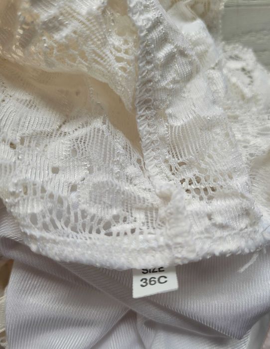 Białe body 36C 80C bielizna damska koronkowa 38,M