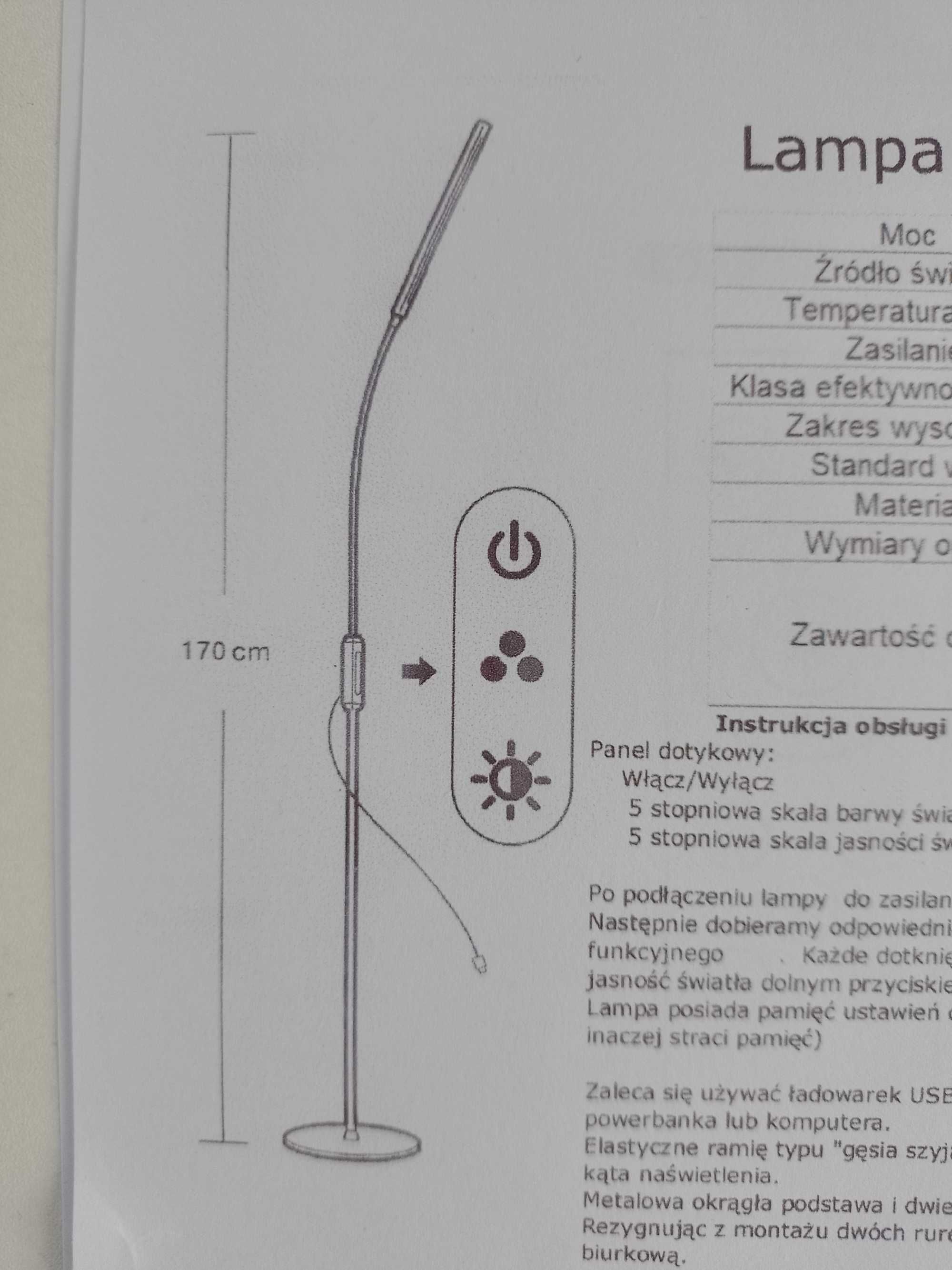 Lampa podłogowa ledowa czarna - nowa