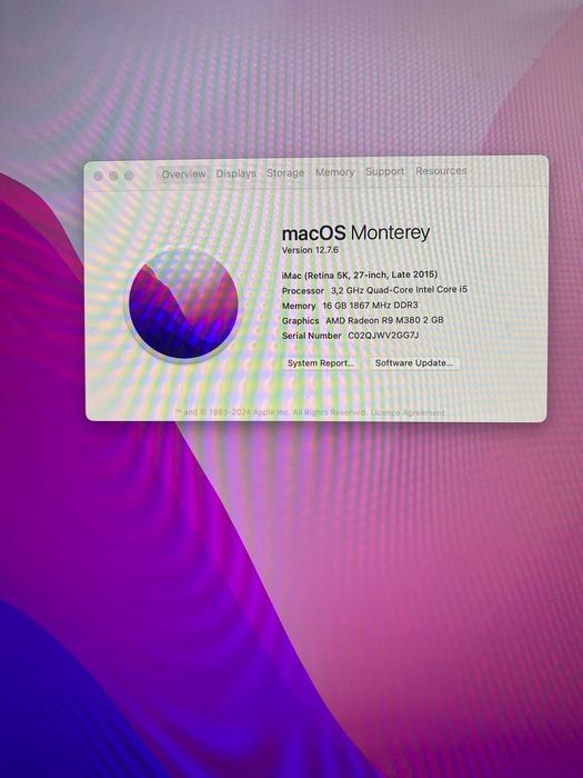 Продам Apple iMac (Retina 5K 27'-inch, late 2015)