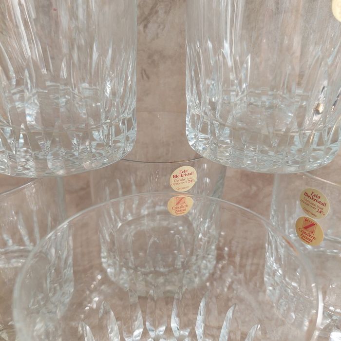Kryształowe szklanki, sygnowane Zwiesel Echt Bleikristal 6 sztuk. Prze