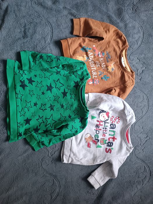 Zestaw 3 bluzy świąteczne rozm 80/86
