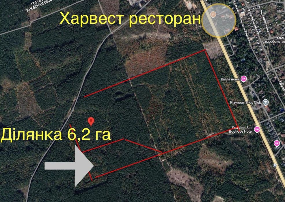 Конча Заспа, 6,2 Гектар, за Рестораном Харвест 440 000$