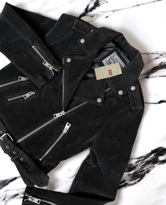 S 44 M 46 Levis косуха замшевая замшева чорна черная левайс женская