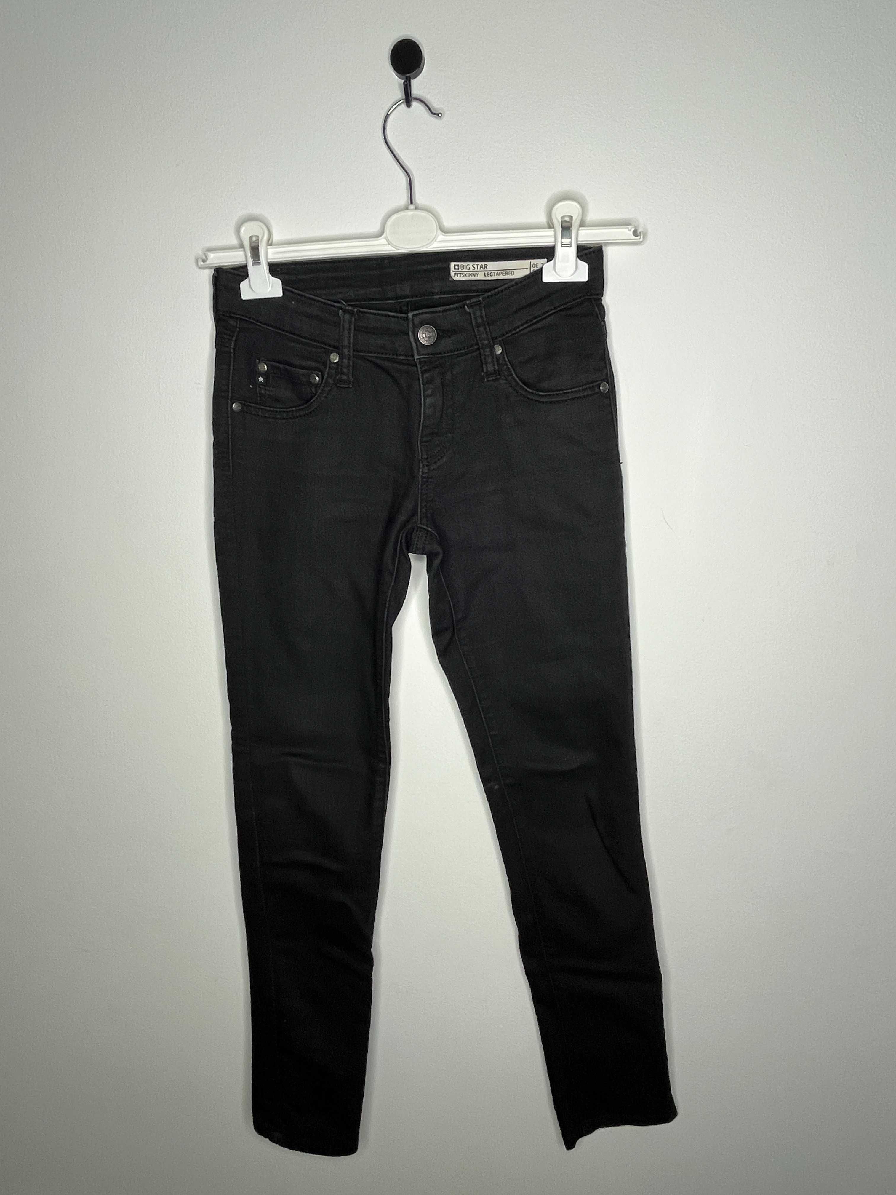 Czarne spodnie jeansy dżinsy rurki skinny Big Star rozmiar 26/30