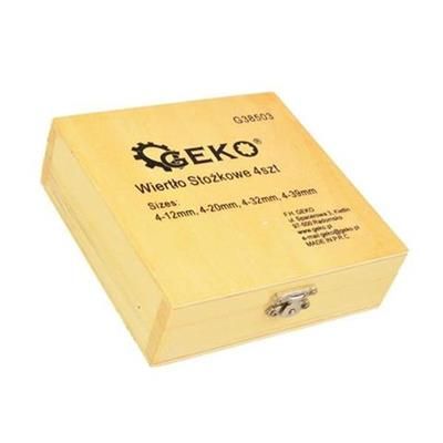 Wiertła stopniowe stożkowe zestaw 4-39mm 4szt Geko