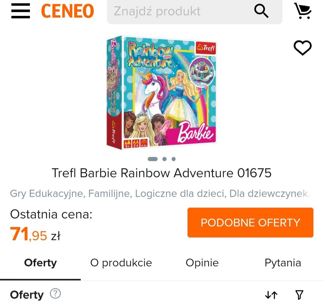 Barbie gra Rainbow Adventure Trefl