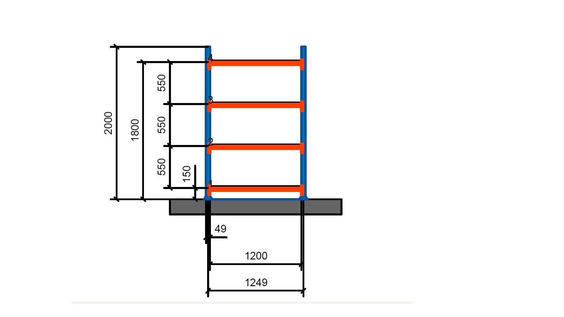 Regał półkowy Nowy Mecalux M7 picking 200x120x60 - 4 półki