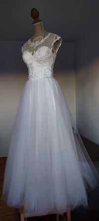 Suknia ślubna biała, długa