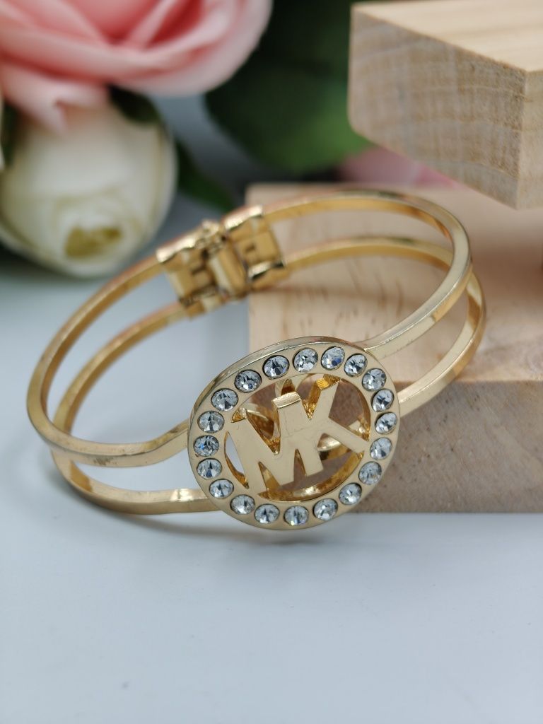 MK bransoletka pozłacana 18k sztywna Super