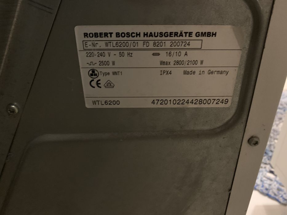 Сушильна машина Bosch WTL 6200,Сушка