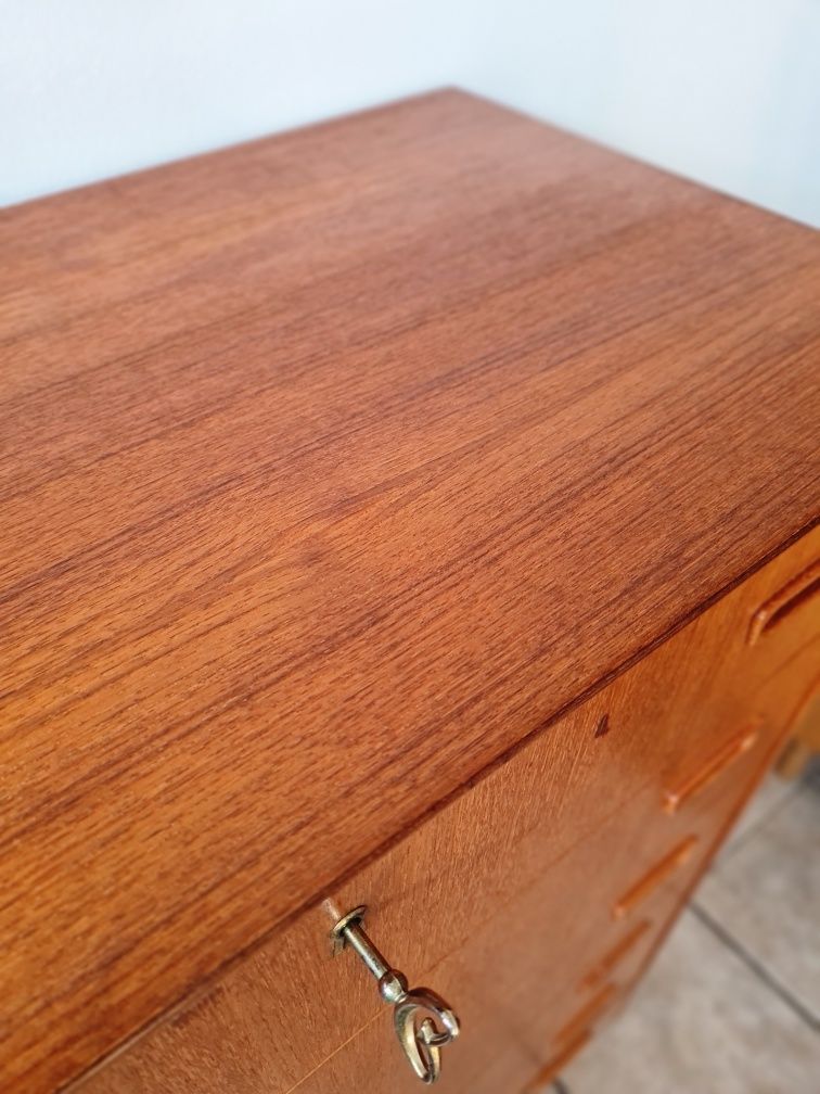 Komoda tekowa z szufladami,teak,lata 60,vintage,Mid-Century Modren