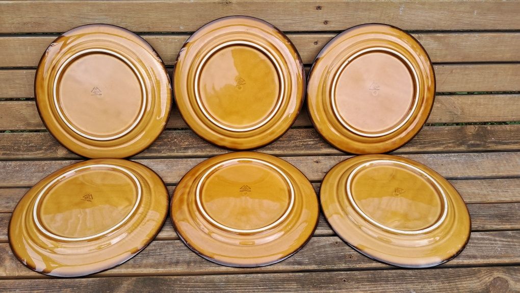 Zestaw 6 talerzy ceramicznych Ludomierz PRL