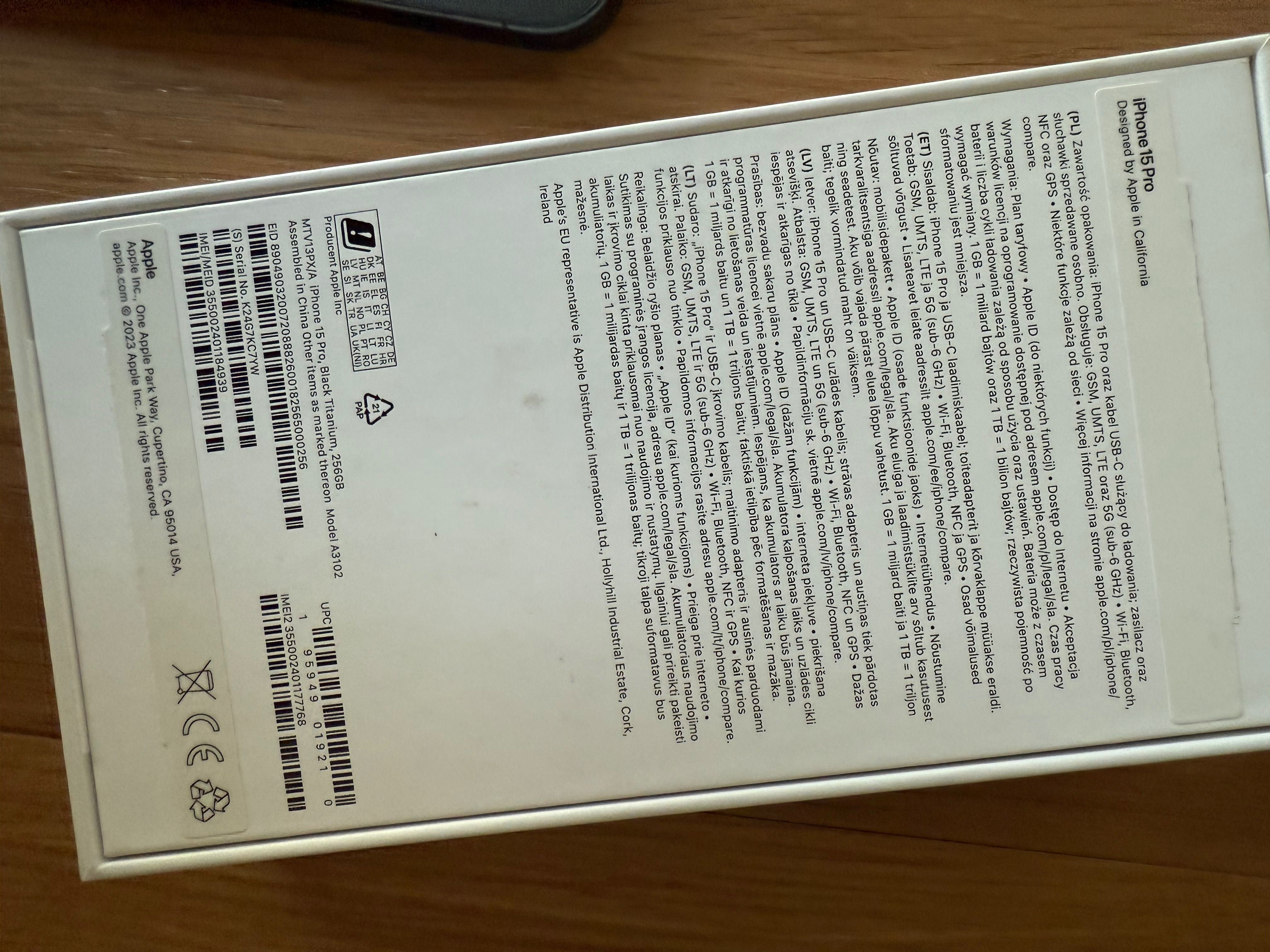 iPhone 15 PRO 256GB