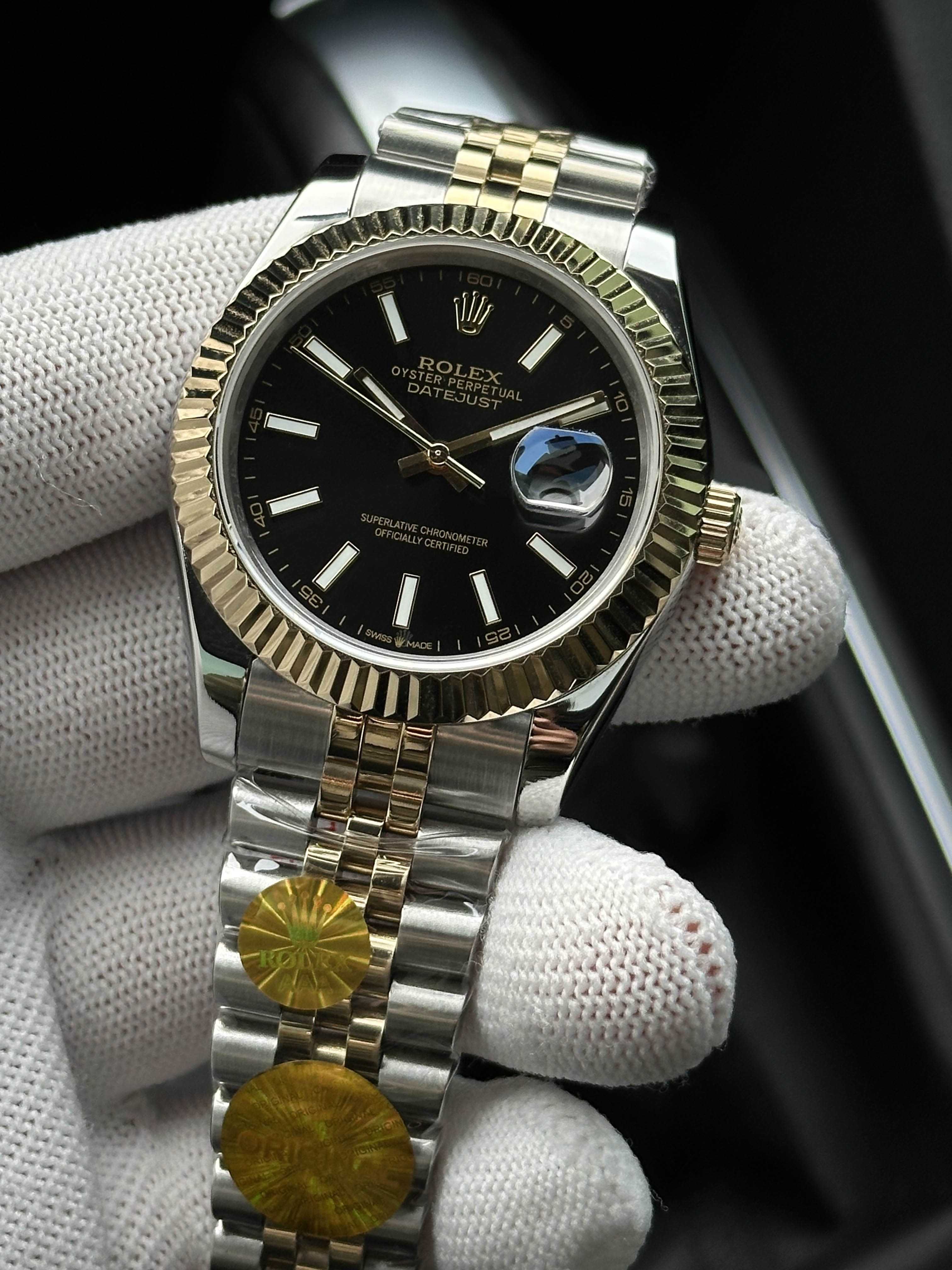 Швейцарские часы Rolex Datejust Silver Gold. Премиум качество