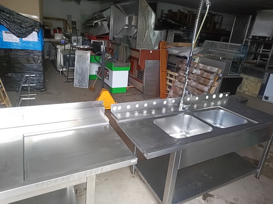 Bancadas inox apoio máquina de lavar