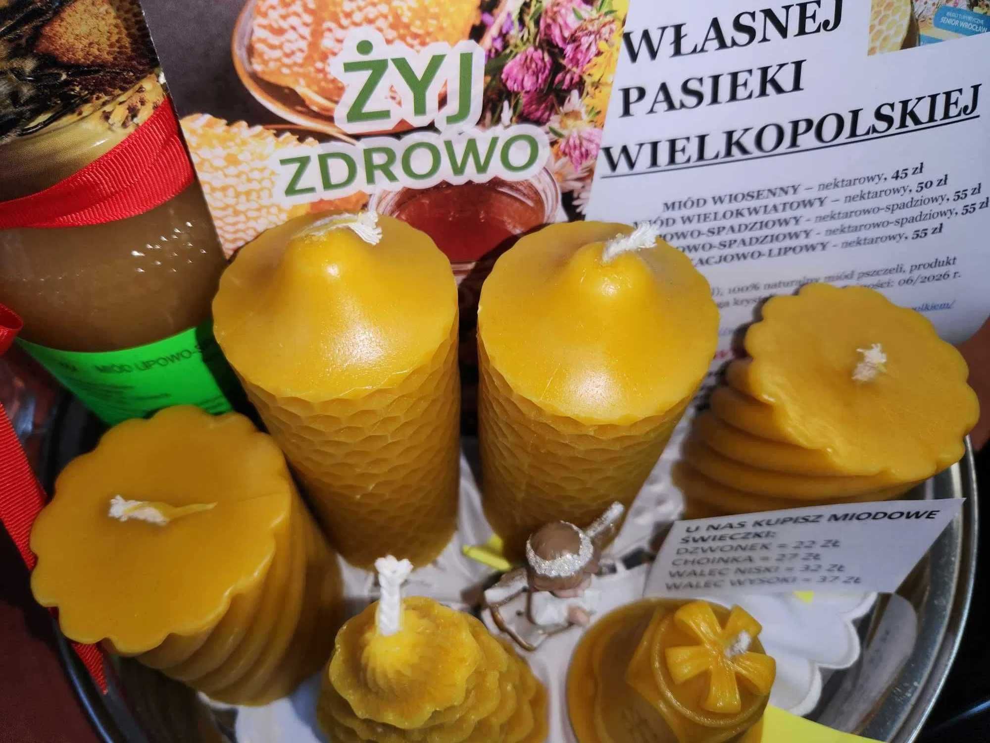 świeca z wosku pszczelego WALEC WYSOKI pięknie pachnie jak zapalisz