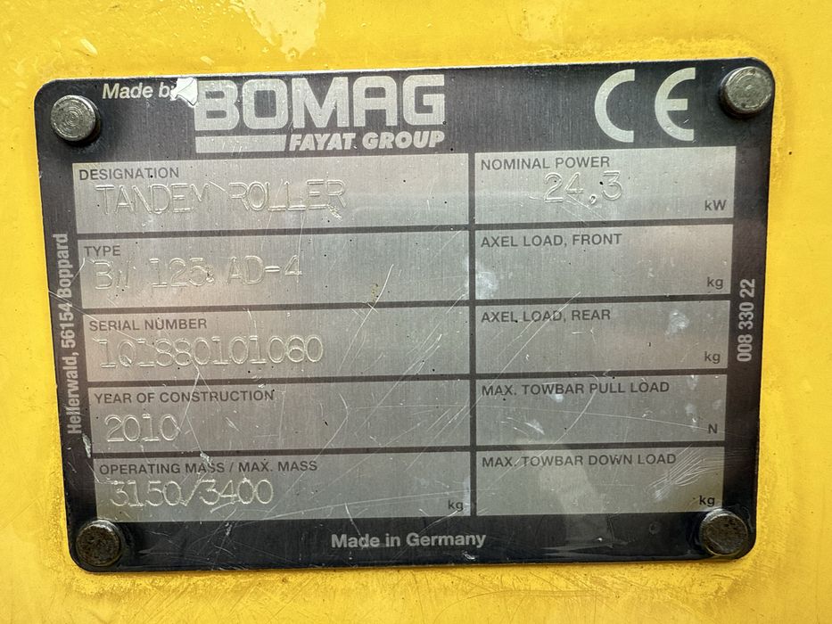 Walec drogowy Bomag BW 125 AD-4 z Niemiec 3,5tony