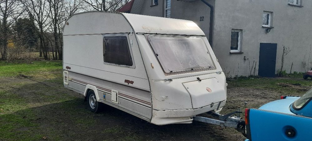 Przyczepa kempingowa na działkę altanka stacjonarna