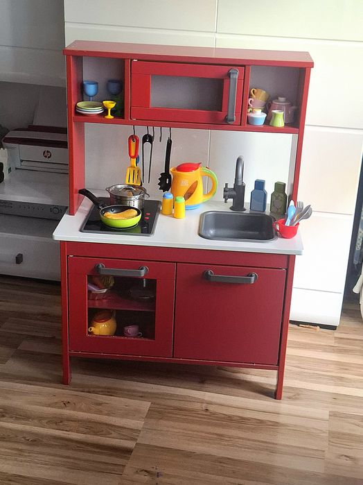 Duża drewniana kuchnia Ikea Duktig akcesoria wyposażenie