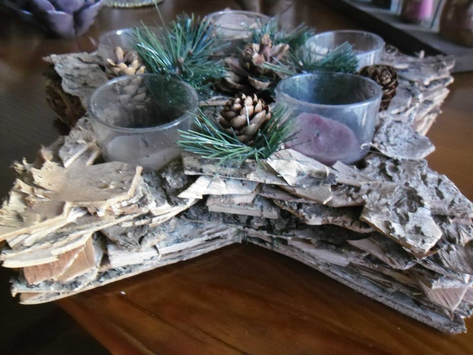 Estrela Artesanato 32cms, original para 5 velas, como nova