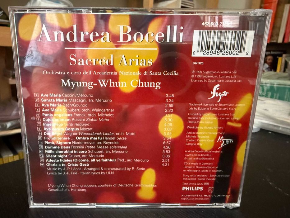 Andrea Bocelli – Sacred Arias – A. N. Santa Cecilia, Myung-Whun Chung