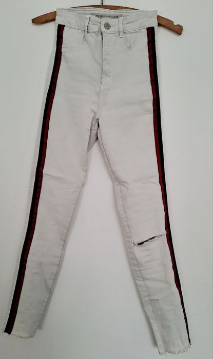 Białe spodnie damskie rurki zara rozmiar 34