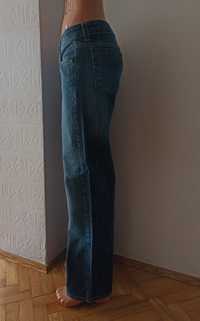 Jeansy szerokie dzwony damskie baggy vintage 90s, crown jeans