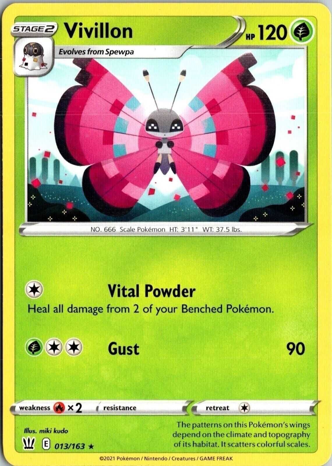 carta pokemon Vivillon Battle Styles 013/163