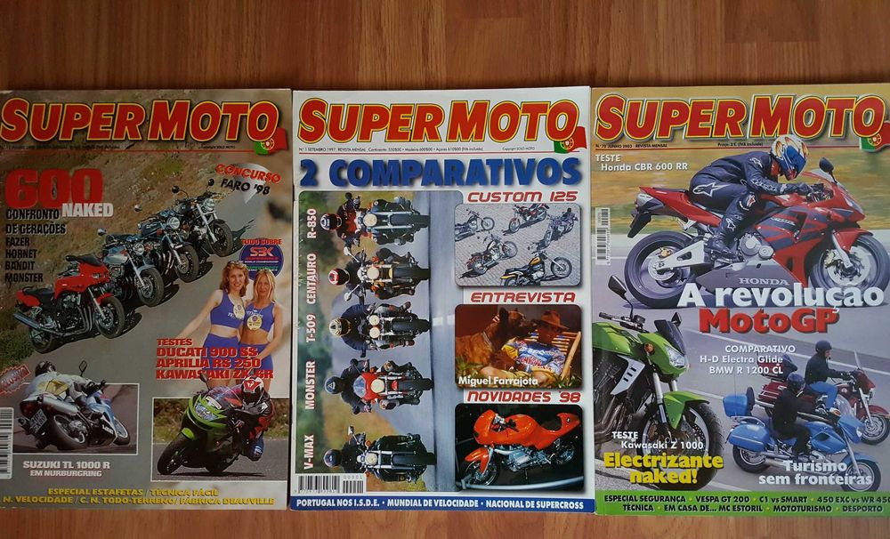 Revistas: Moto Jornal, Motociclismo, VQ, Big Twin, BSH, CBG, Classic