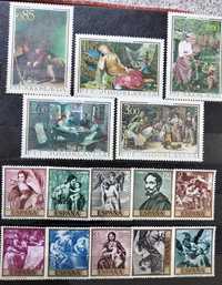 znaczki hiszpańskie  malarstwo - zestaw