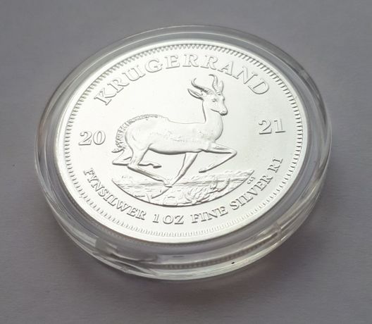 Срібна інвестиційна монета Крюгерранд 2021 року. 1 oz (унція) 999,9