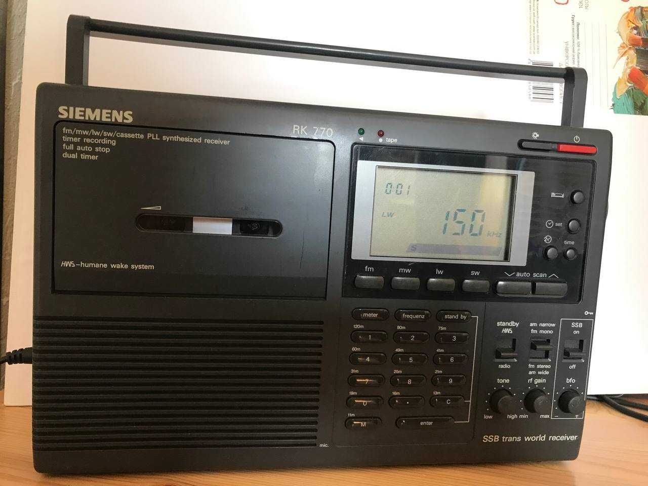 Вінтажний колекційний радіо-приймач/магнітофон Siemens RK 770